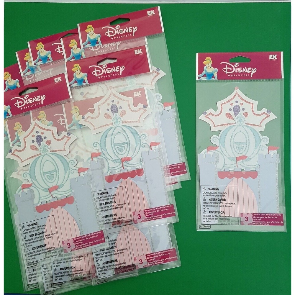 12 Disney Princess Castle Coach Crown Journal Card embellishments Birthday Party